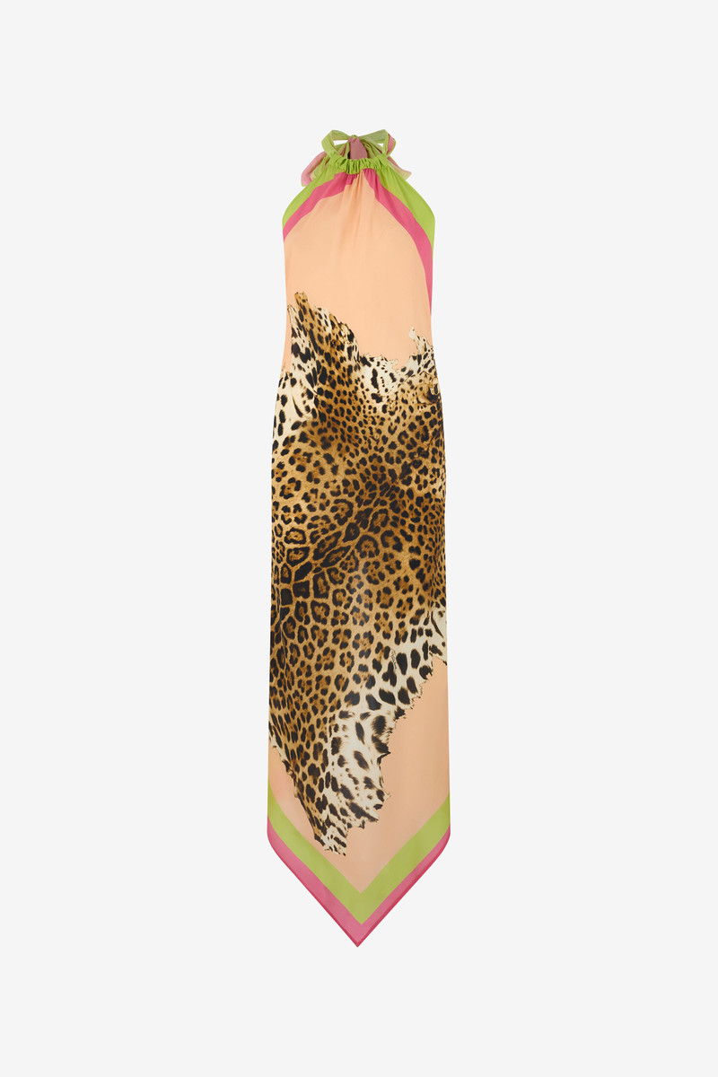 Cavalli Pop Print Silk Midi Dress 1