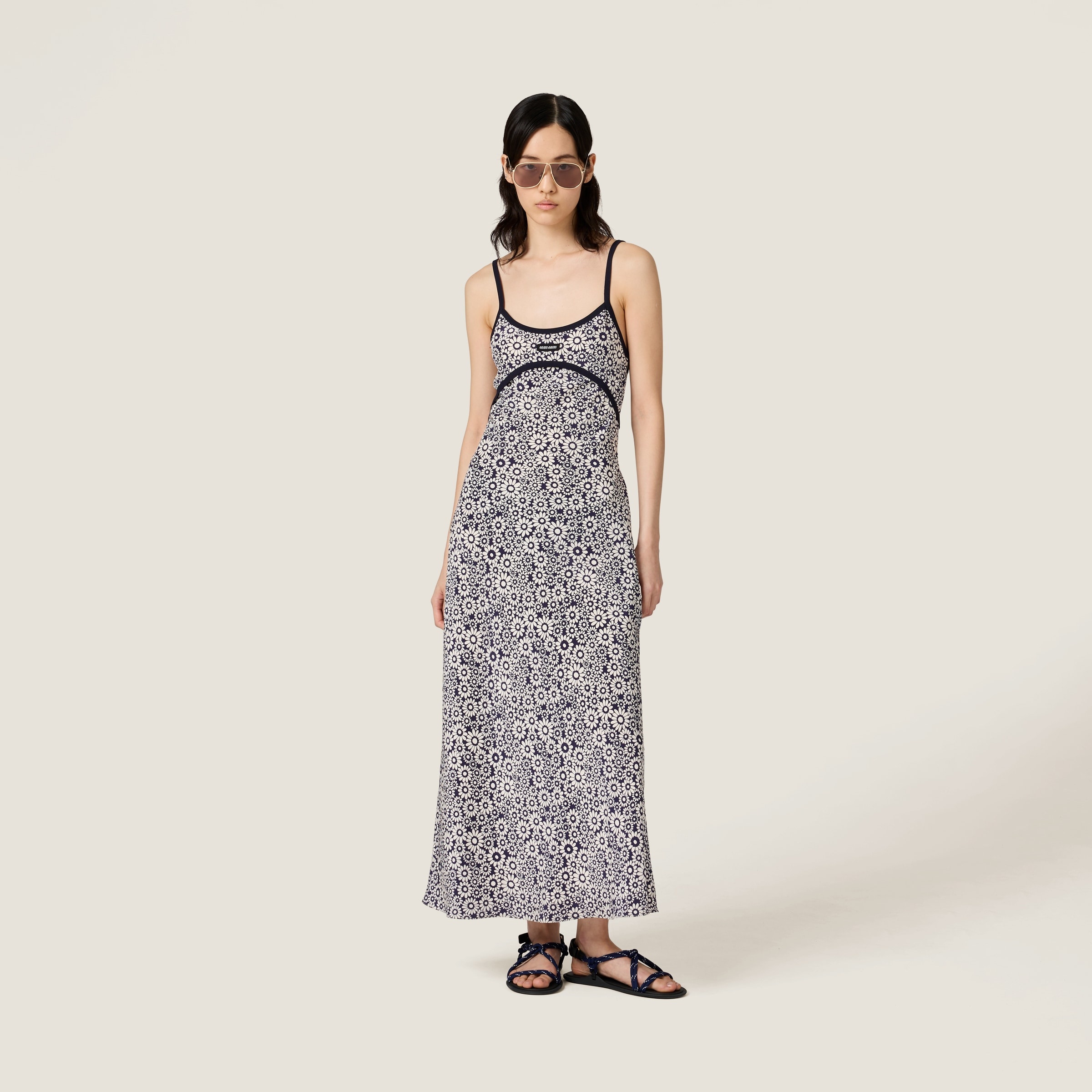 Long floral print crepe de chine dress - 2