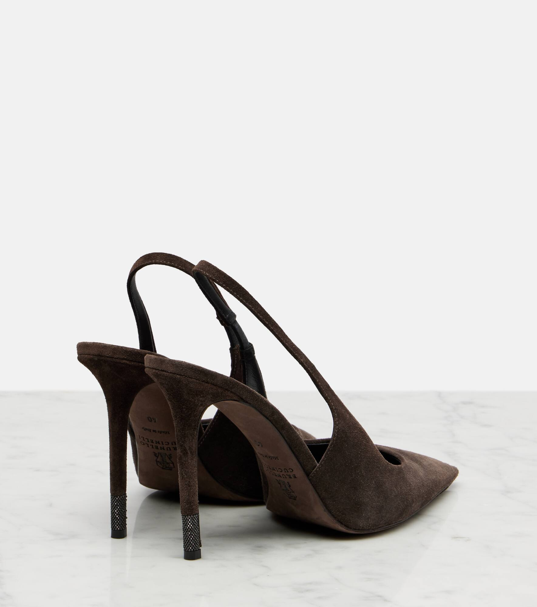 Monili suede slingback pumps - 2