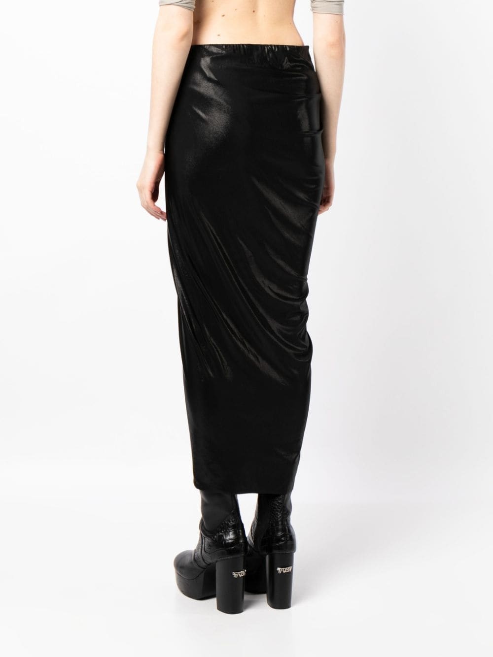 high-waisted draped skirt - 4