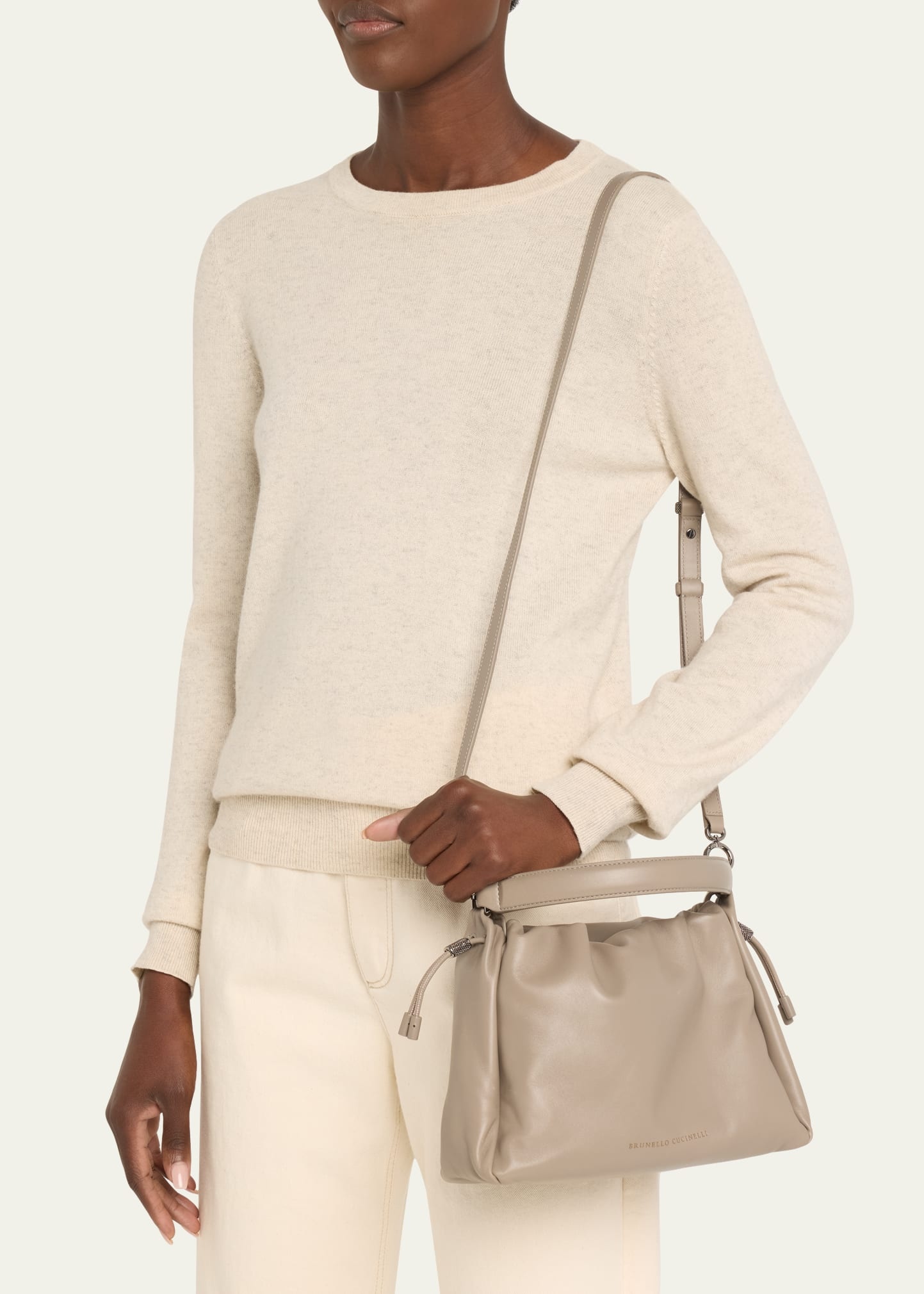 Mini Drawstring Lambskin Top-Handle Bag - 2