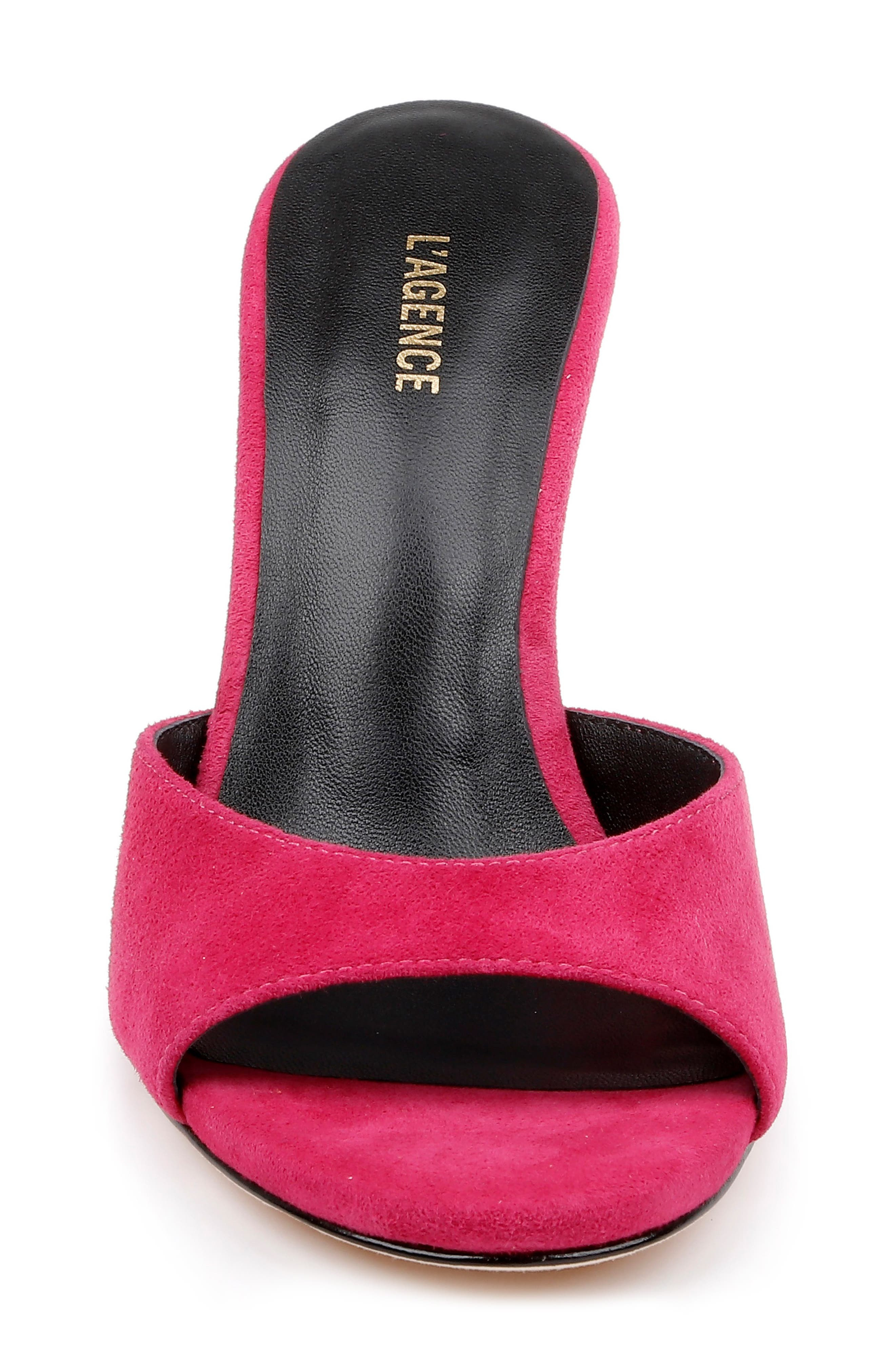 L'AGENCE Avery Slide Sandal in Rubino Suede at Nordstrom - 4