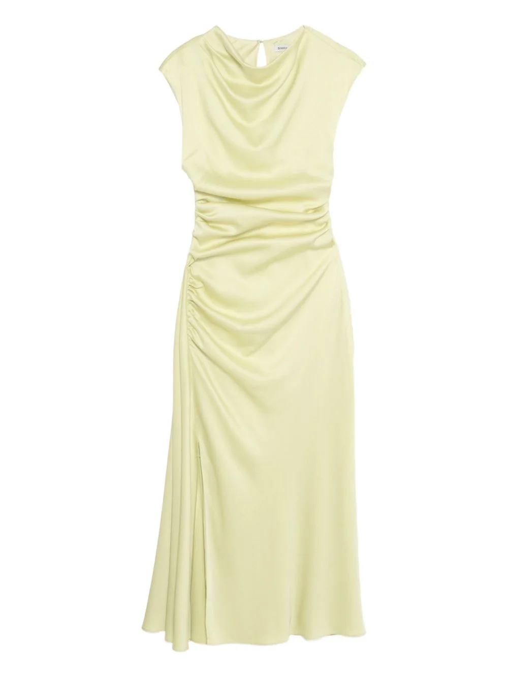 Burke draped gathered satin midi dress - 1