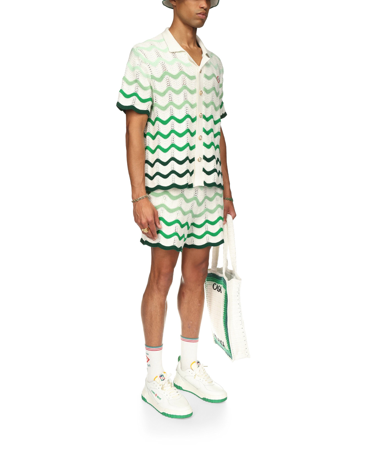 Wavy Gradient Crochet Shorts | Casablanca Paris - 5