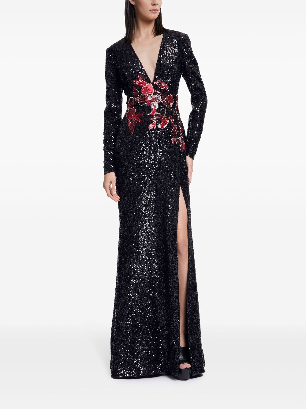 embroidered sequinned gown - 2