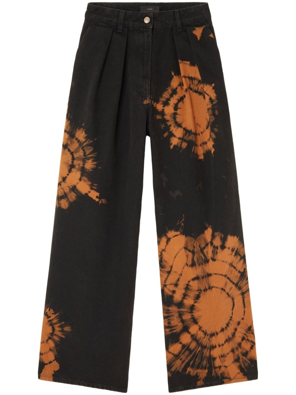 abstract-pattern wide leg jeans - 1