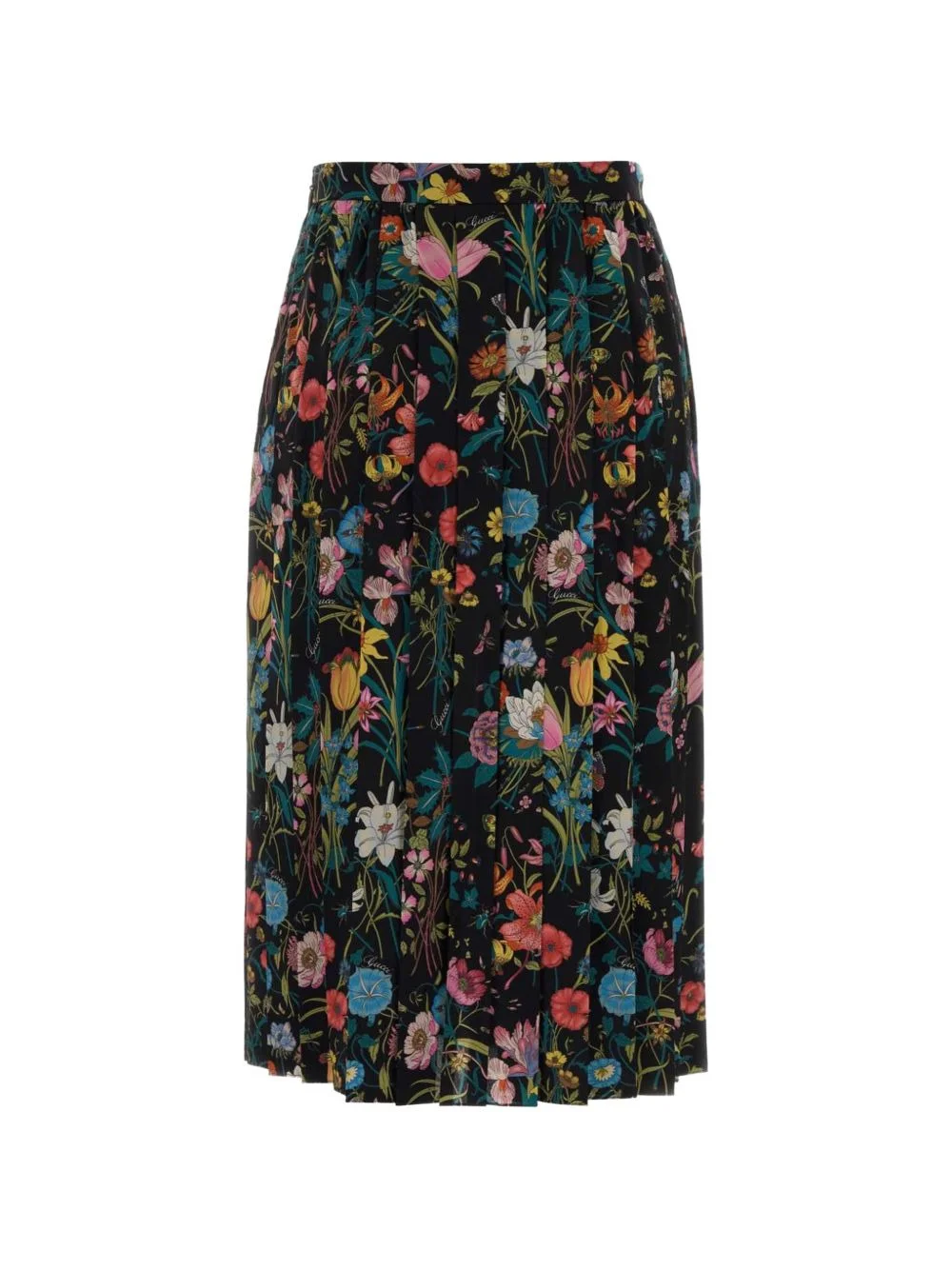 Gucci Women Printed Silk Midi Skirt - 1