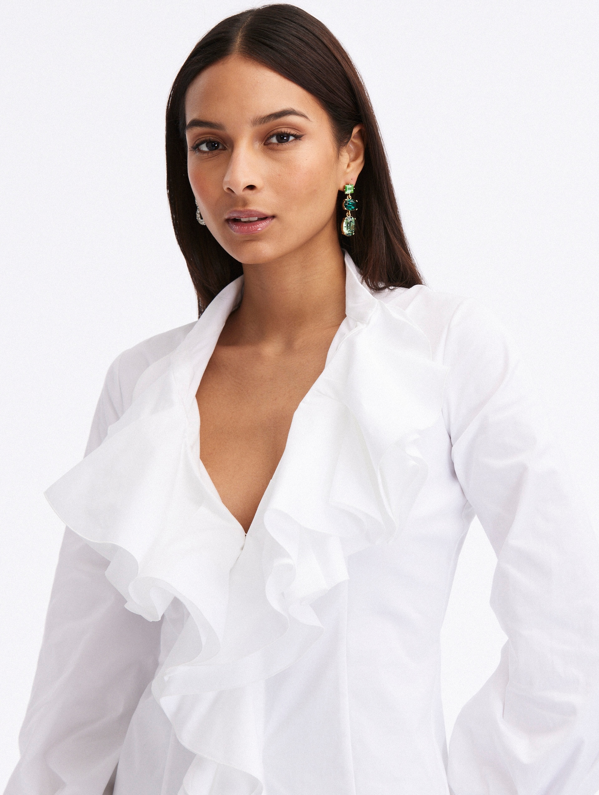 RUFFLE DETAIL COTTON BLOUSE - 4