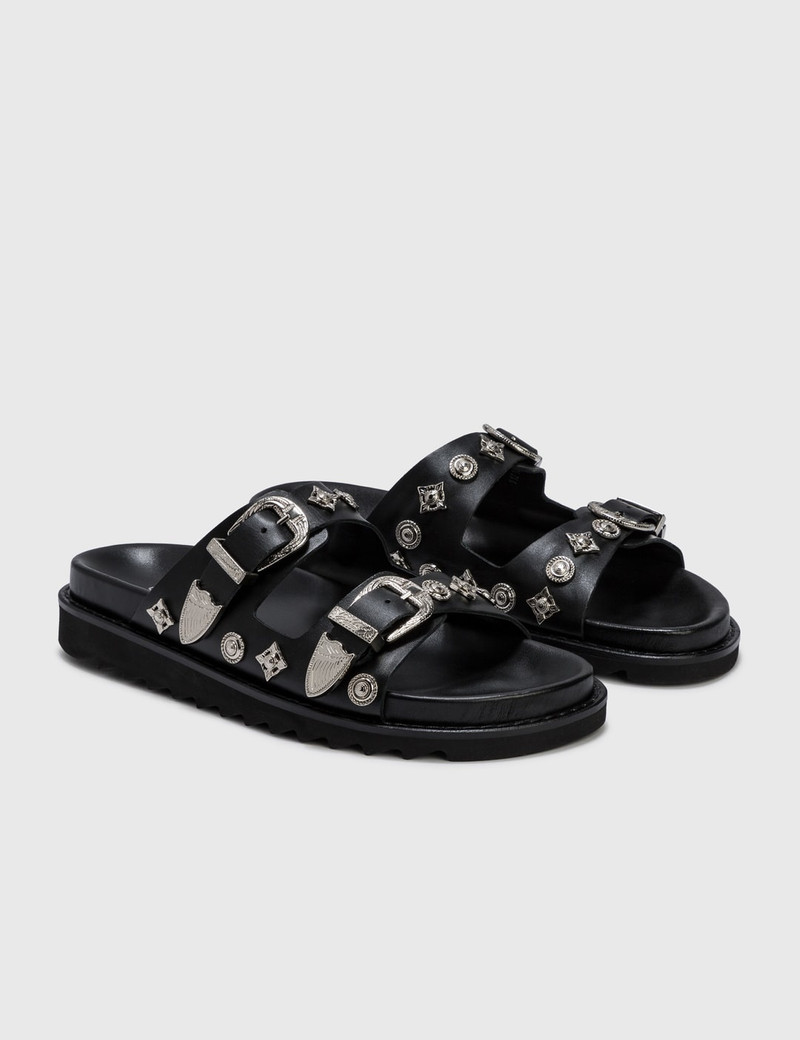 STUDDED LEATHER SLIDES 4