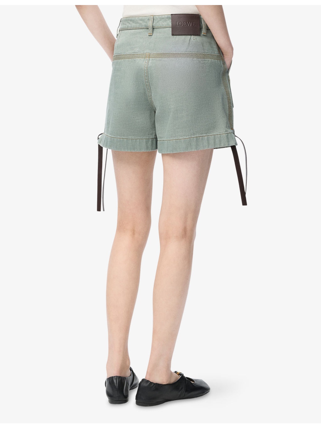 Anagram-Patch Workwear Cotton Shorts - 4