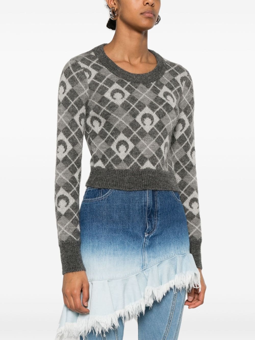 Moon argyle-knit sweater - 3
