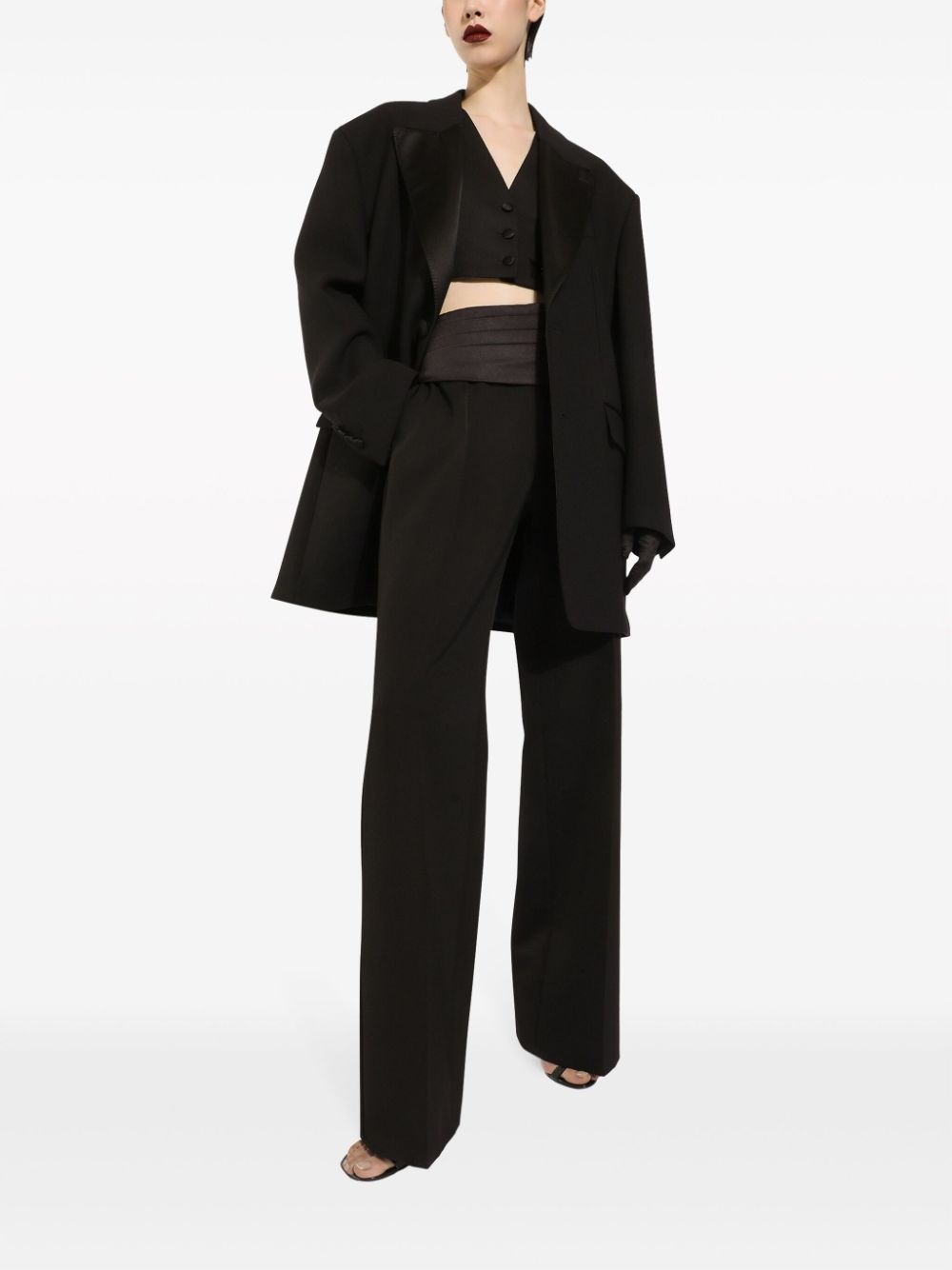 number-patch tailored cropped vest - 2