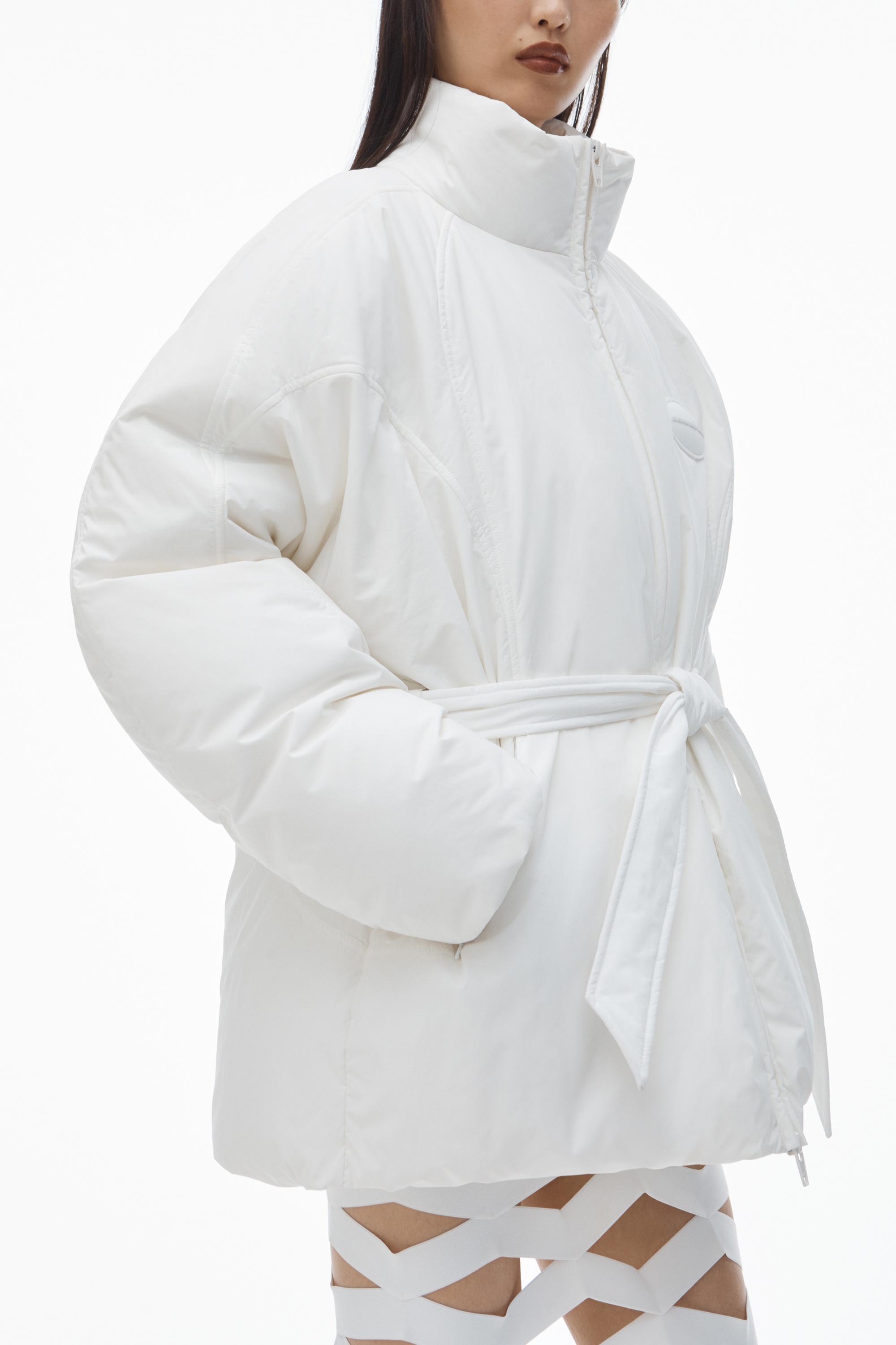 Puffer Coat with Dome Logo Patch - 3