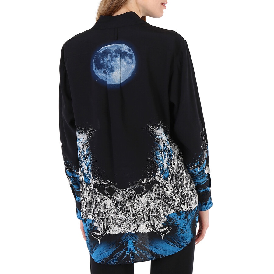 Burberry Ladies Mermaid Printed Silk Shirt - 6