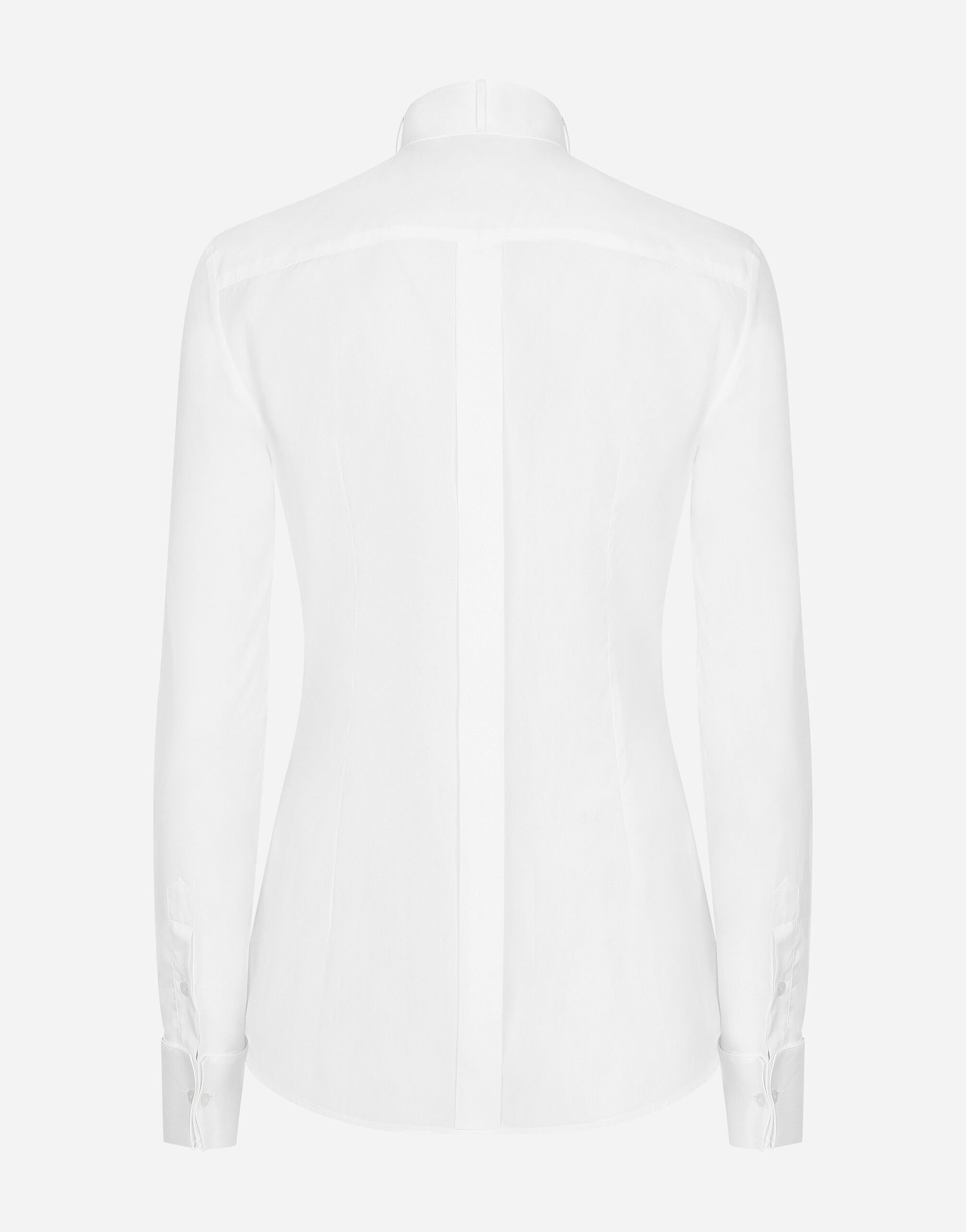 Cotton poplin shirt with piqué shirt front - 2