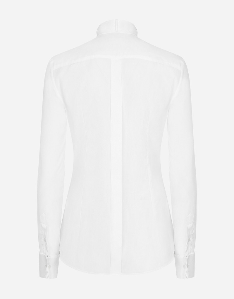 Dolce & Gabbana Cotton poplin shirt with piqué shirt front outlook