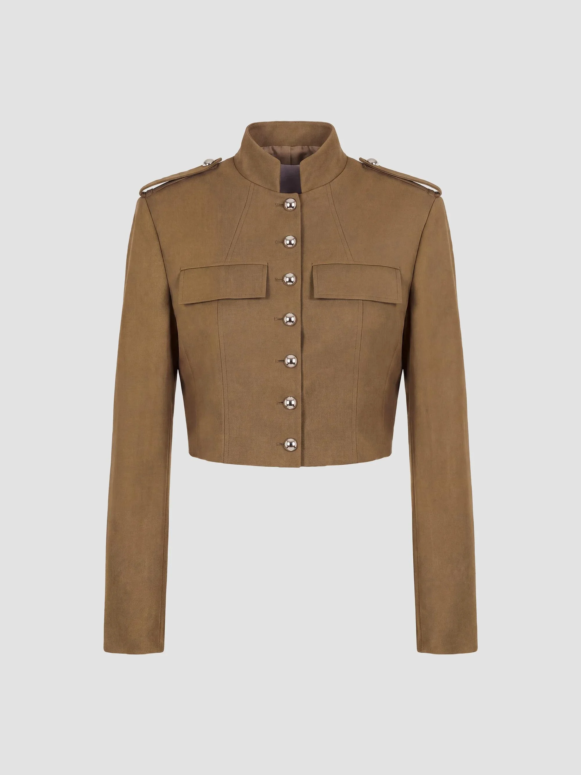 Women's Tamsin Cropped Military Jacket - Sahara - 1