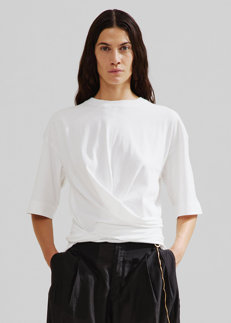 Darkpark Gia Oversized Long Tee With Splits - White 3