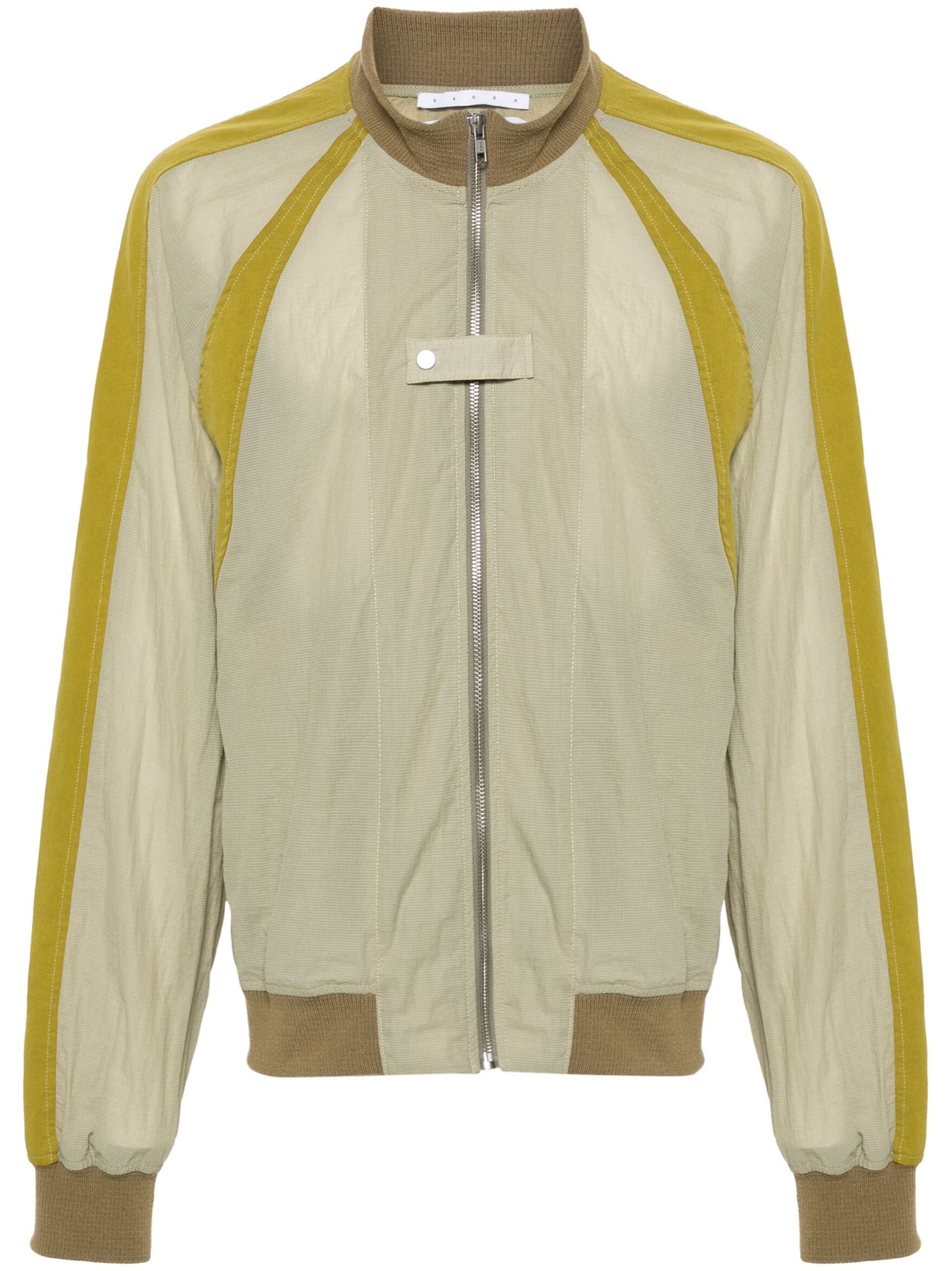 Green Thussar Panelled Bomber Jacket - 1