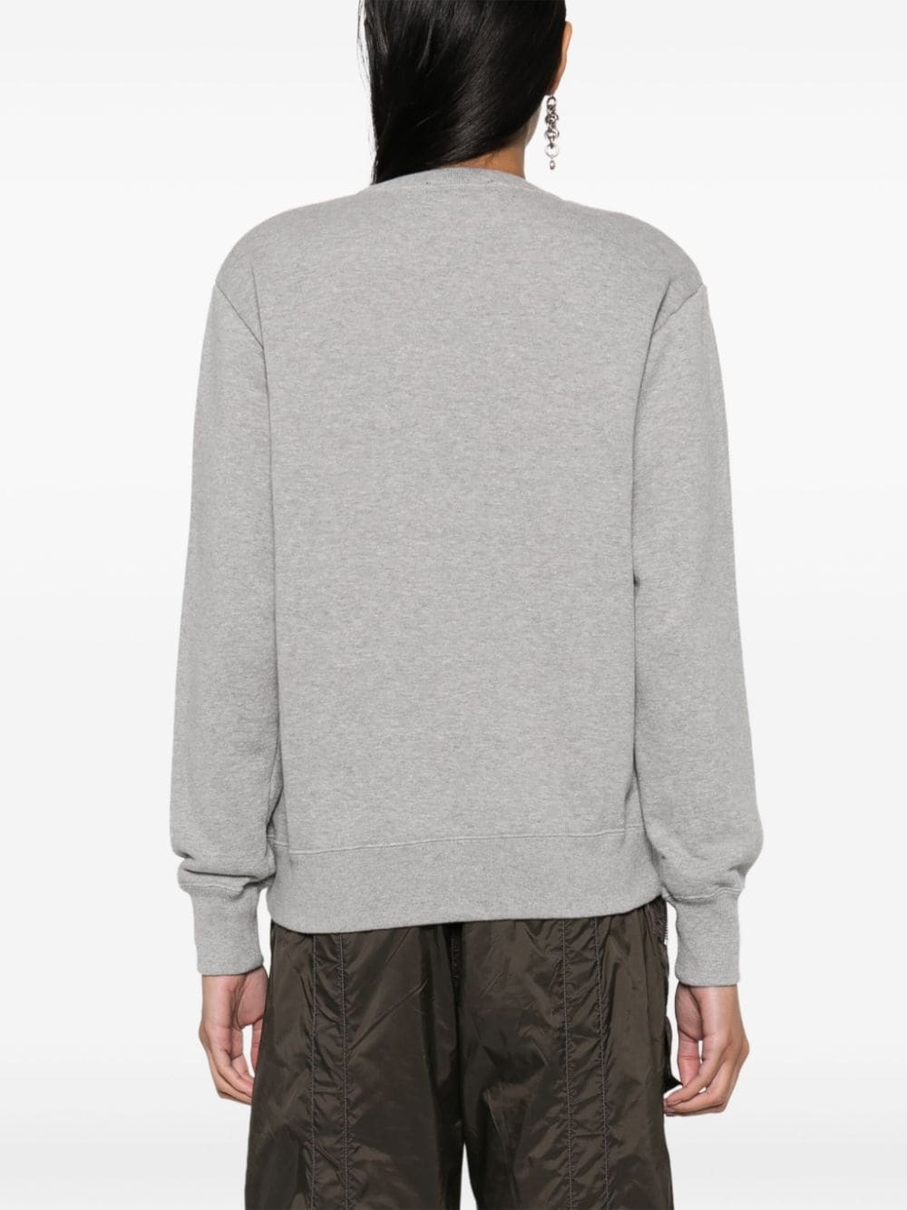 slogan-embroidered cotton sweatshirt - 4