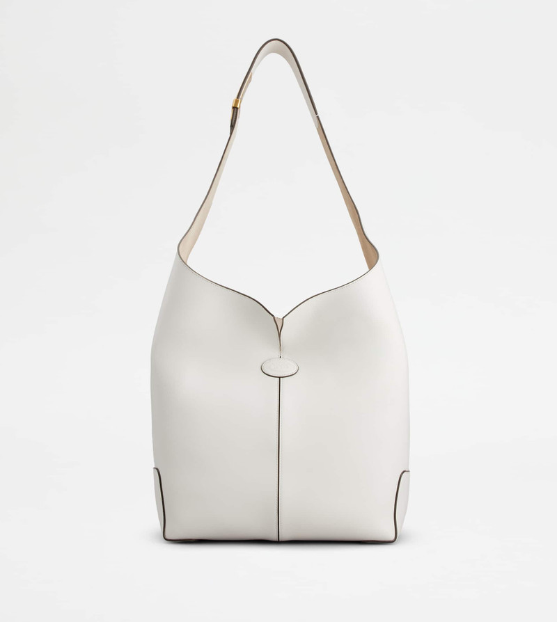 TOD'S DI BAG FOLIO SHOULDER BAG IN LEATHER LARGE - WHITE 1