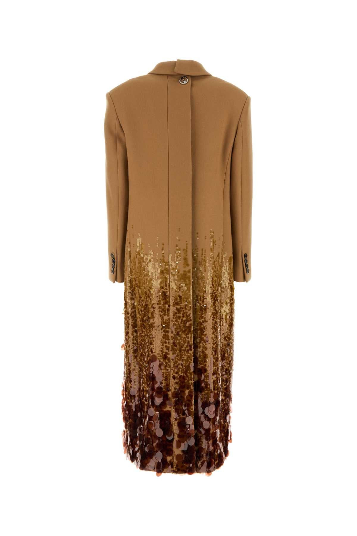 Gucci Women Camel Wool Coat - 2