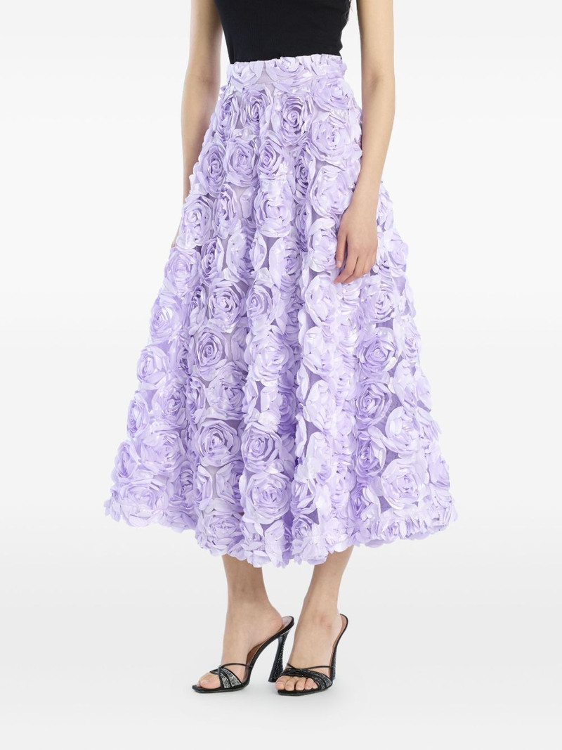 ROTATE rose-embellished midi skirt outlook