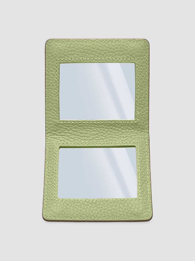 Leather Compact Mirror - Cashmere Matcha 5