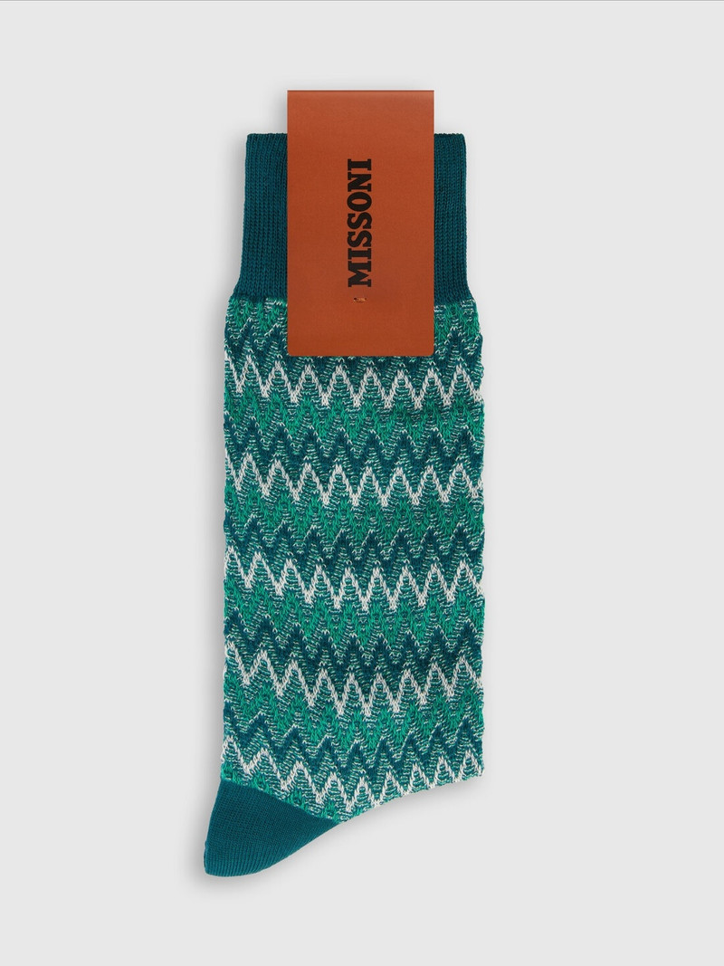 Missoni Short socks in cotton blend with zig-zag pattern. outlook
