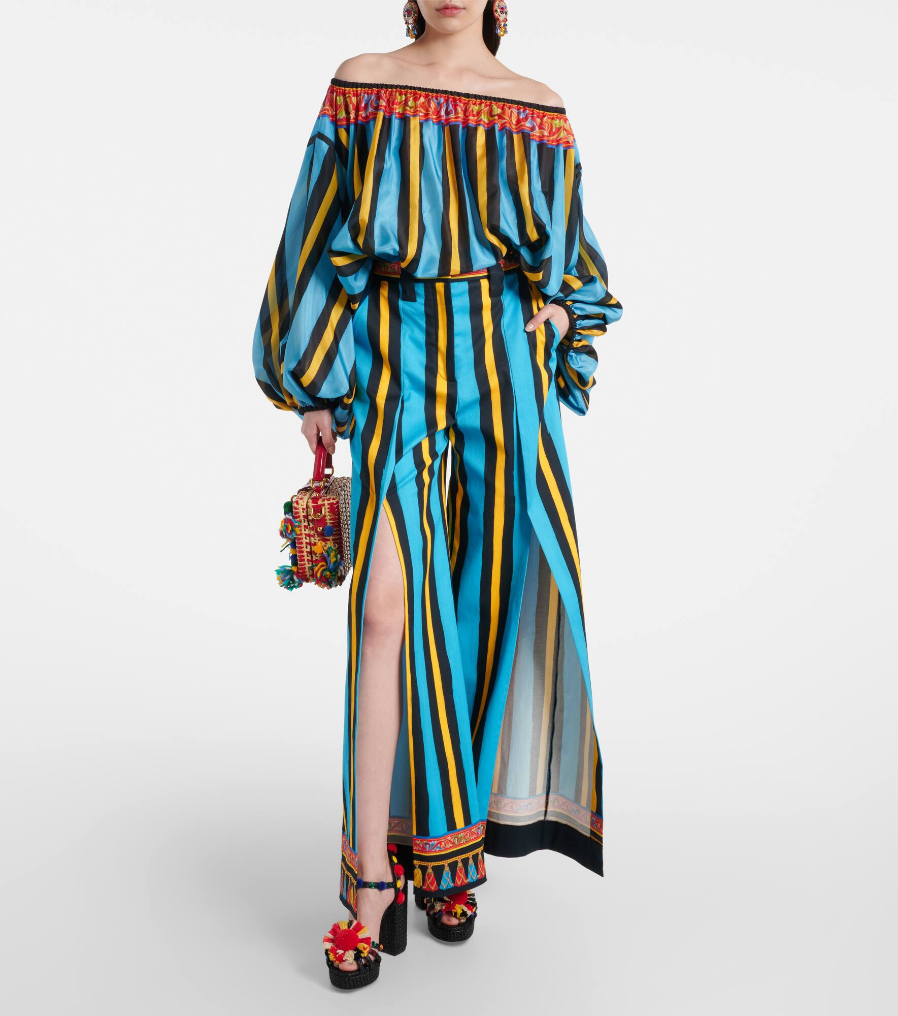 Striped wide-leg pants - 2