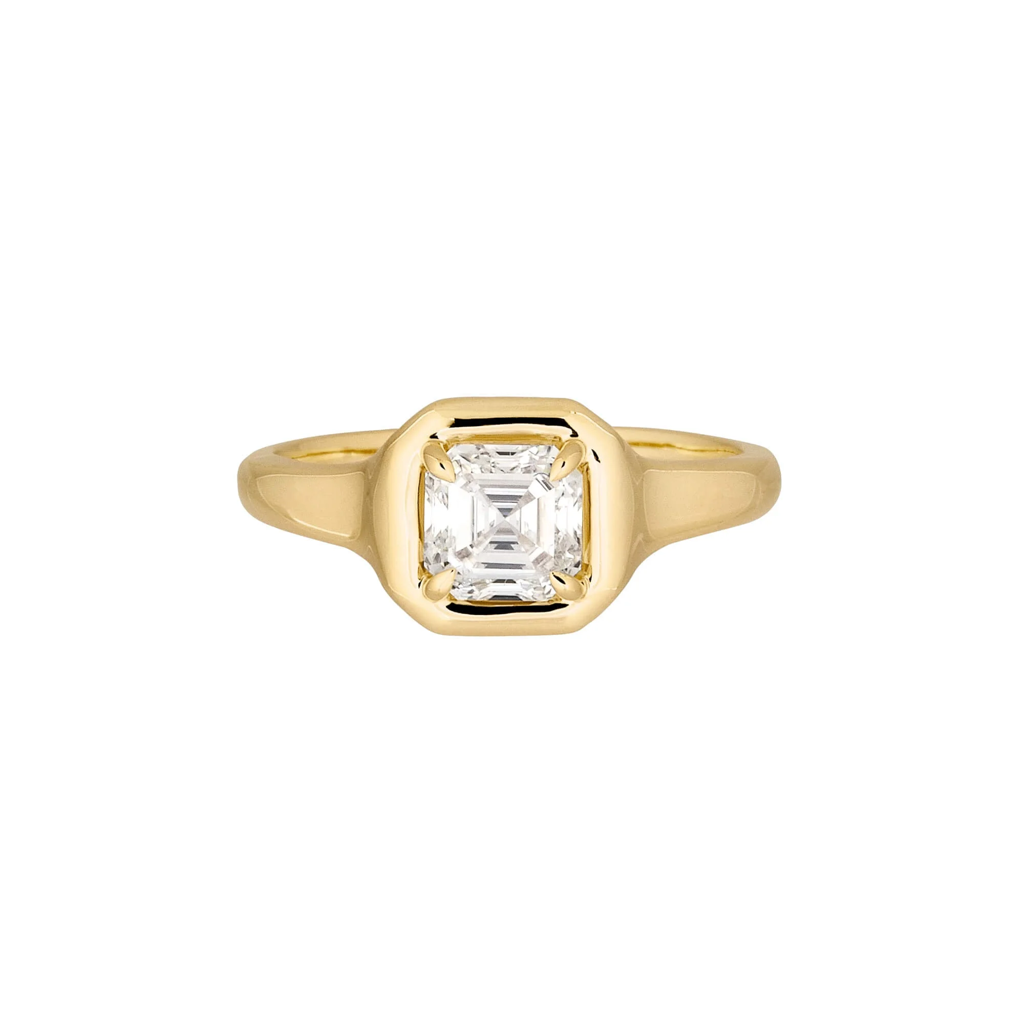 LAB-Created Asscher Icon Pinky Ring - 1