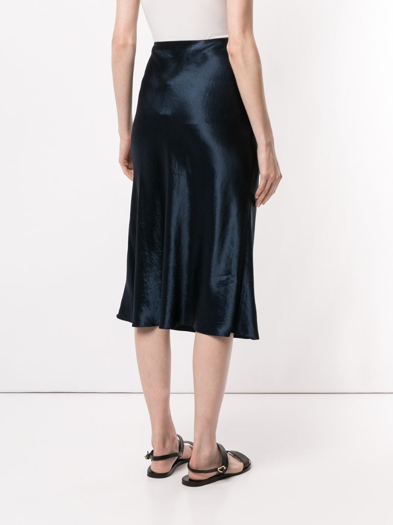 draped slip satin skirt - 8
