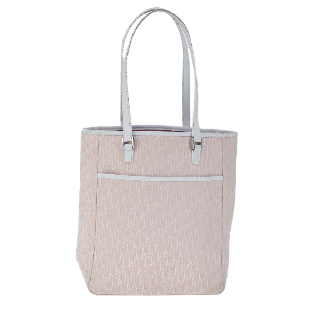DIOR Trotter Canvas Tote Bag Pink Silver - 2