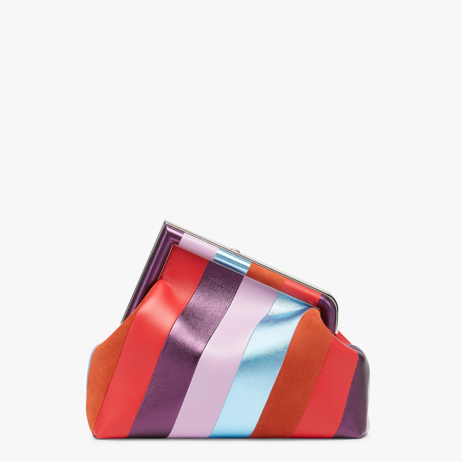 Medium Fendi First bag produced by inlaying leather, laminated leather and suede by hand to create a - 3