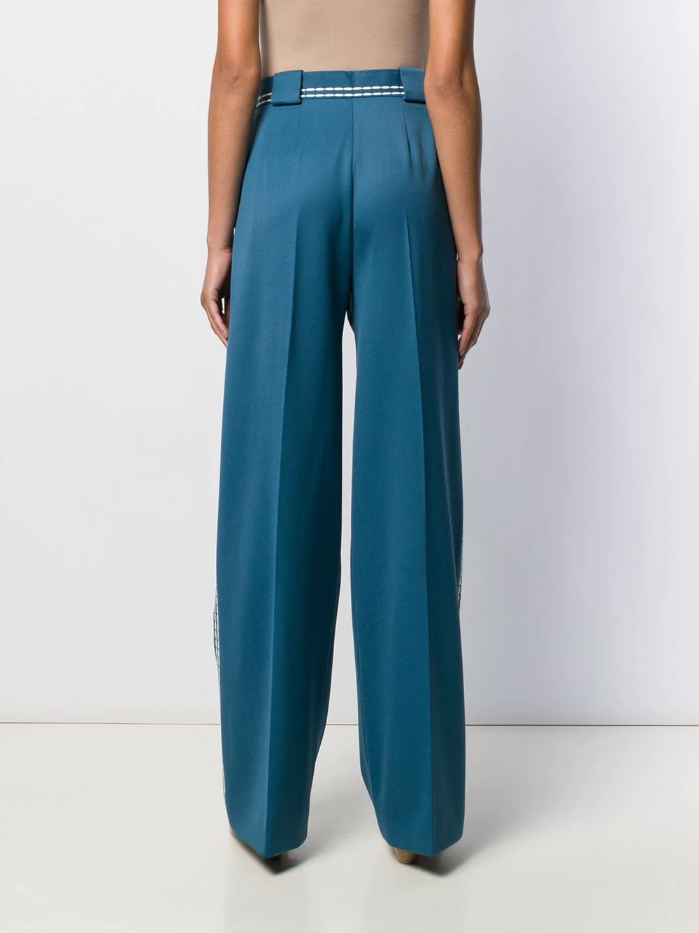 stitch trim palazzo trousers - 4