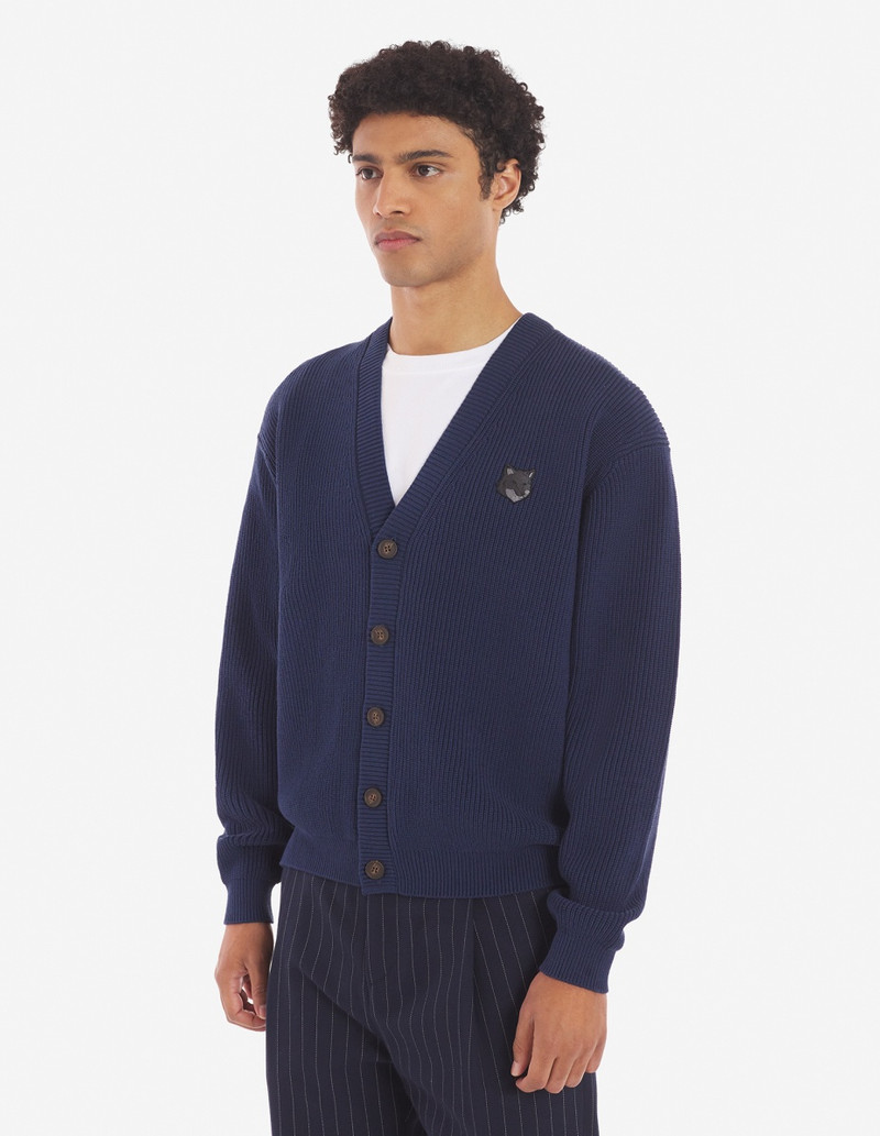 BOLD FOX HEAD PATCH COMFORT RIBBED CARDIGAN 3