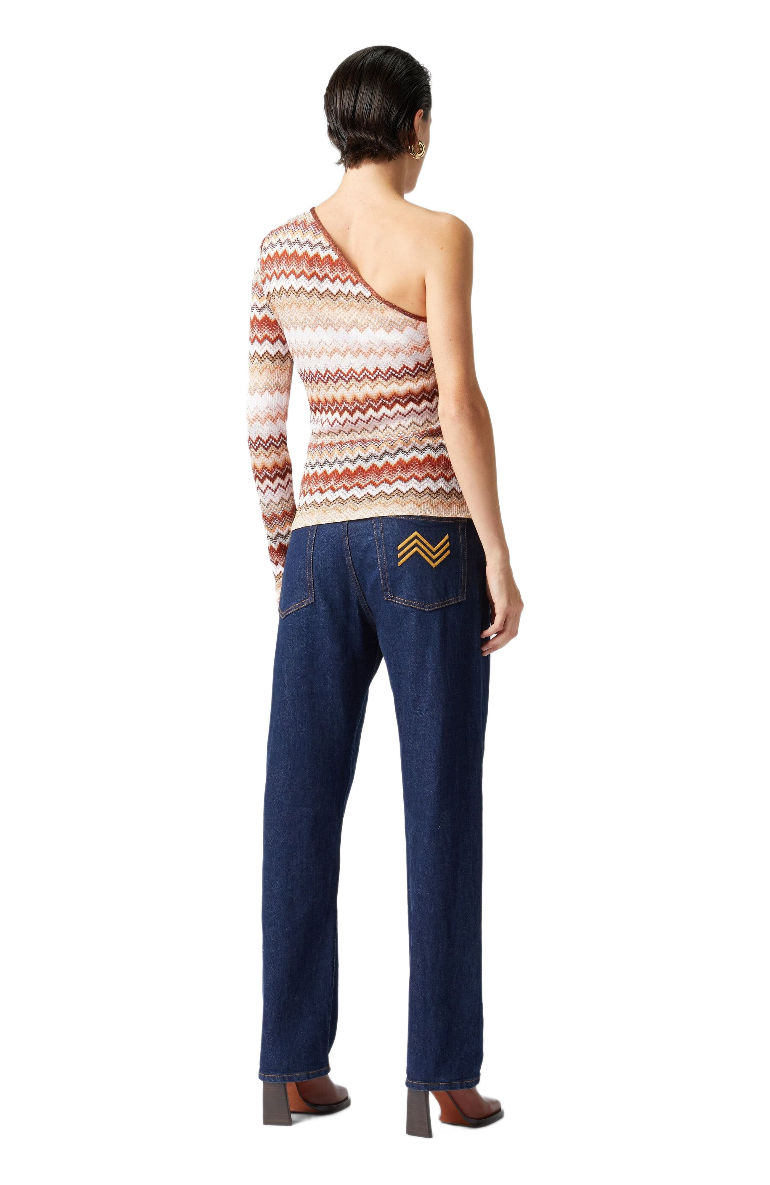 Missoni One-shoulder Top With Serrated Lamé Zigzag Pattern And Ribs in Multicoloured at Nordstrom - 7