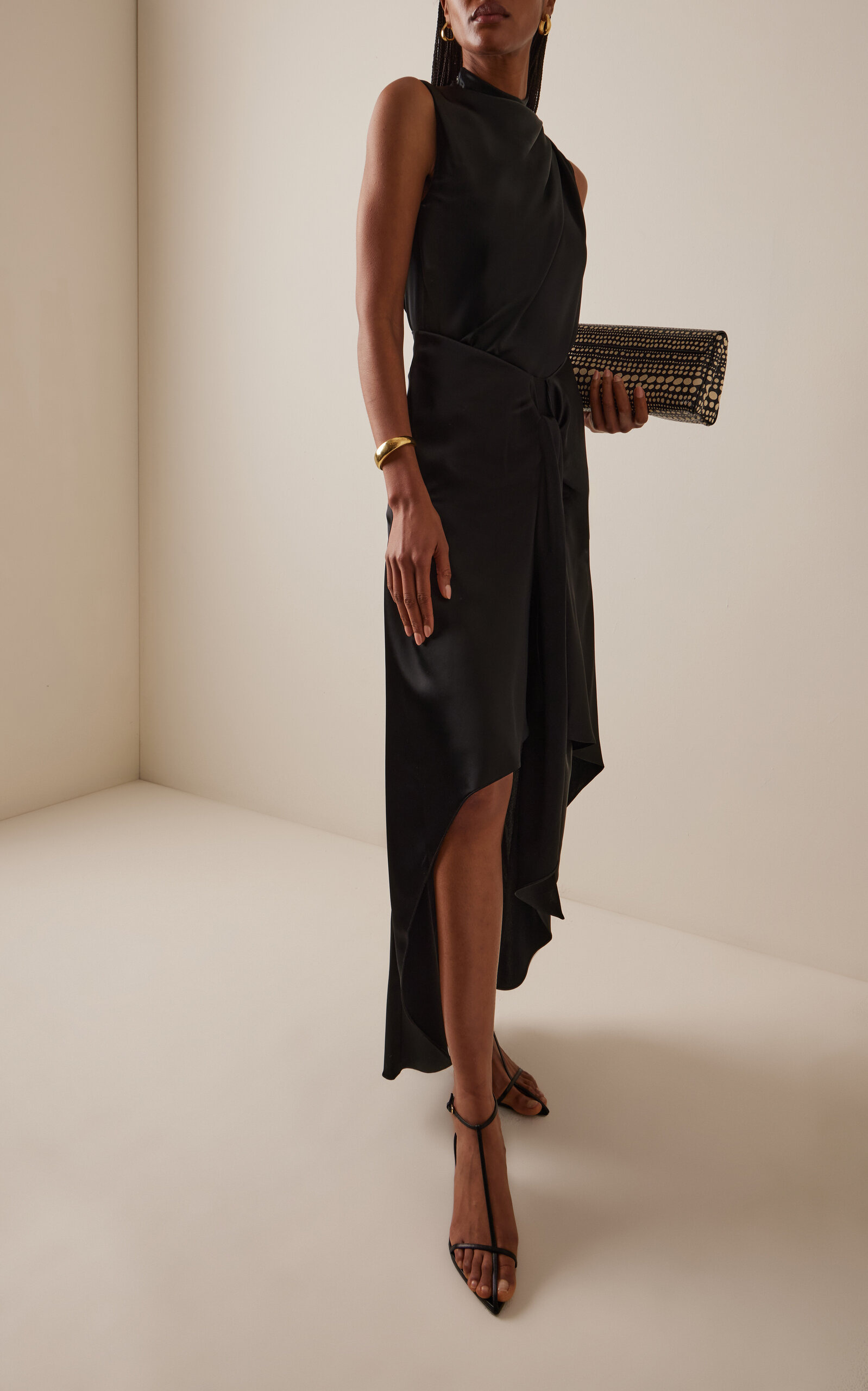 De Lovie Satin Maxi Wrap Skirt black - 2
