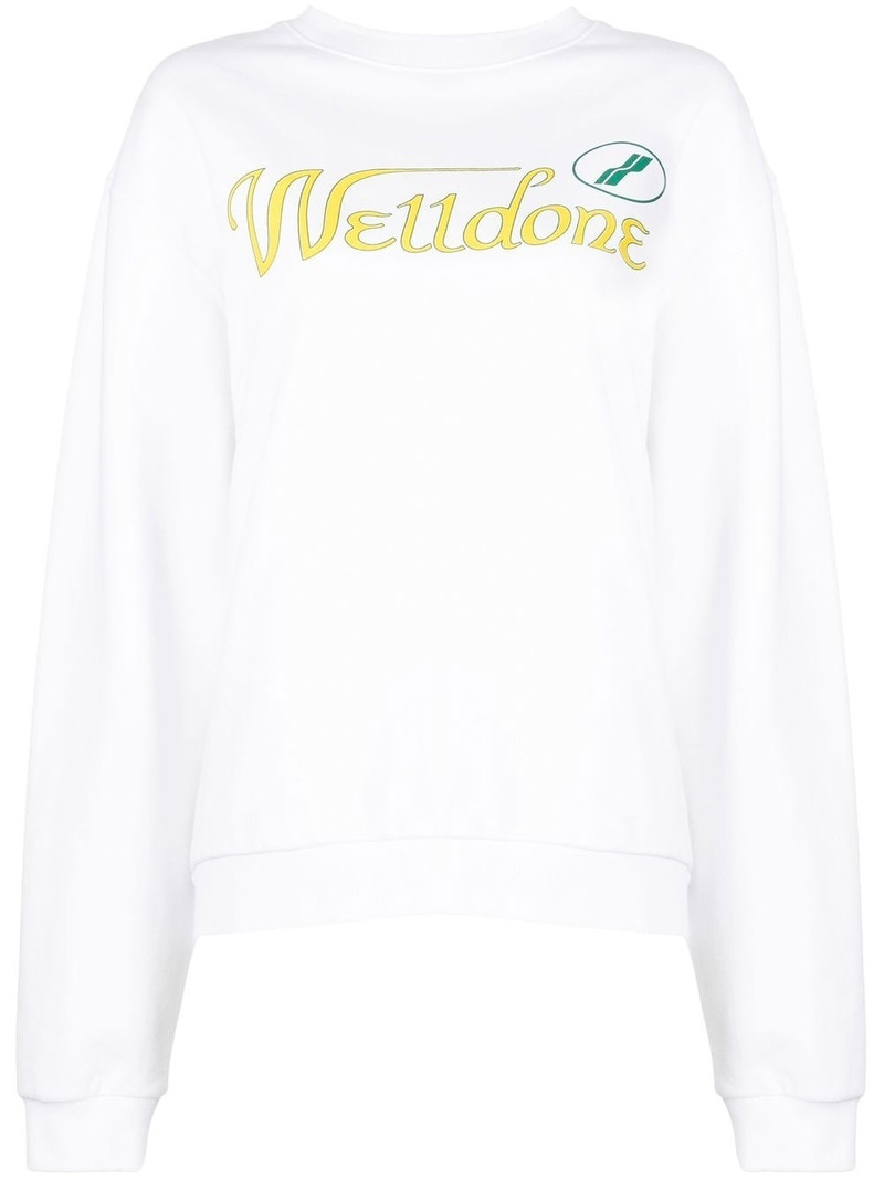 logo-print cotton hoodie 1