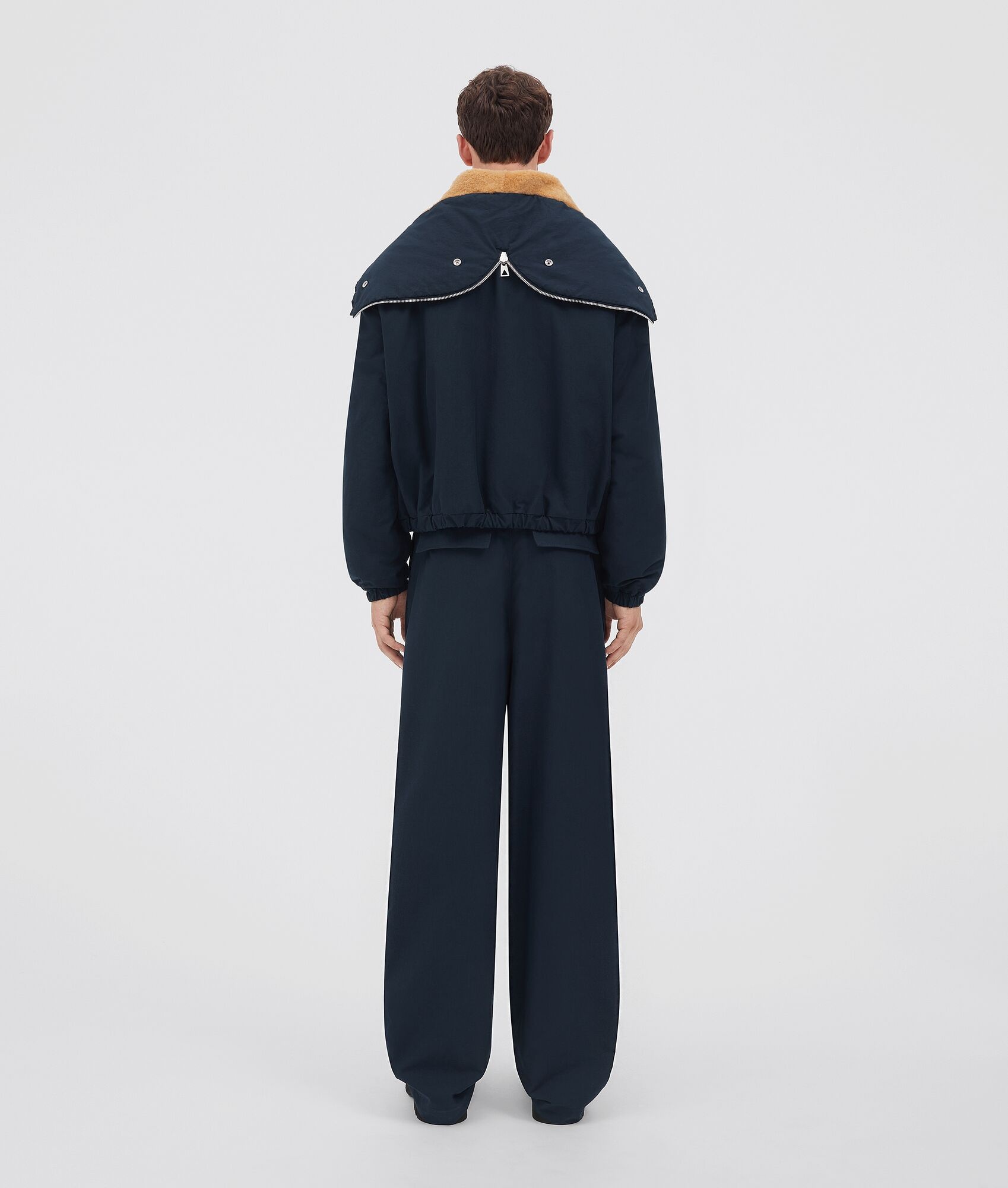 compact cotton and shearling hooded jacket - 3