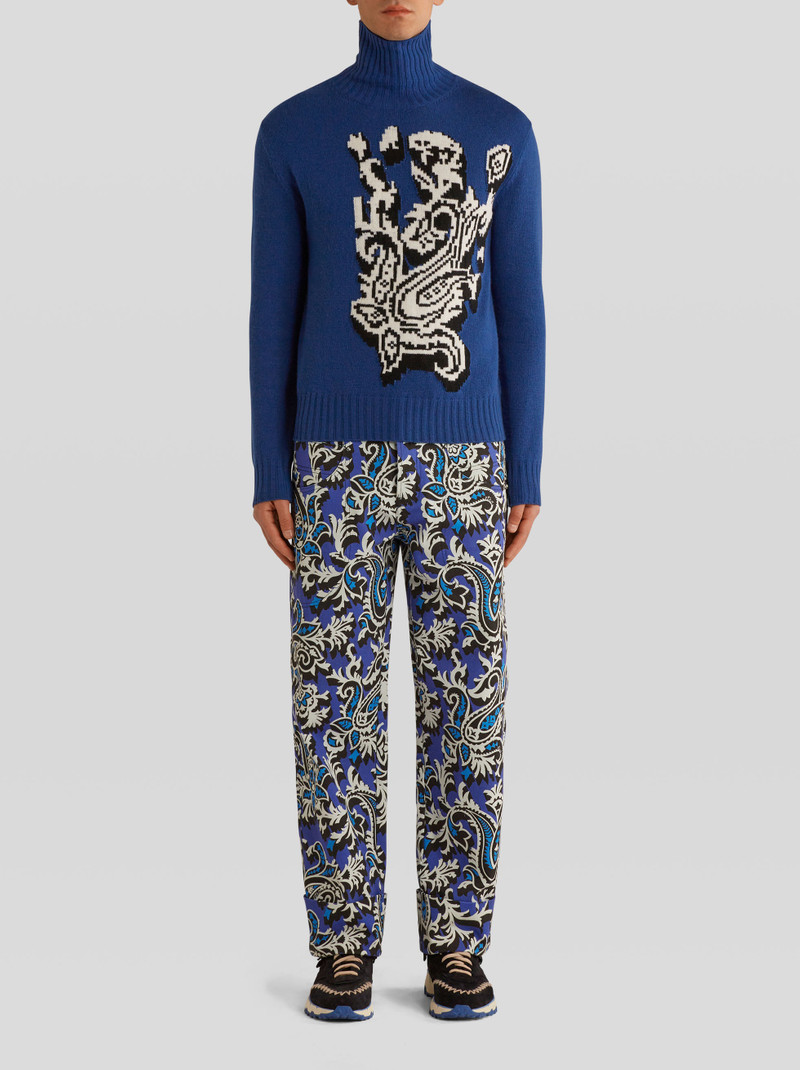 Etro POLO NECK JACQUARD INTARSIA SWEATER outlook