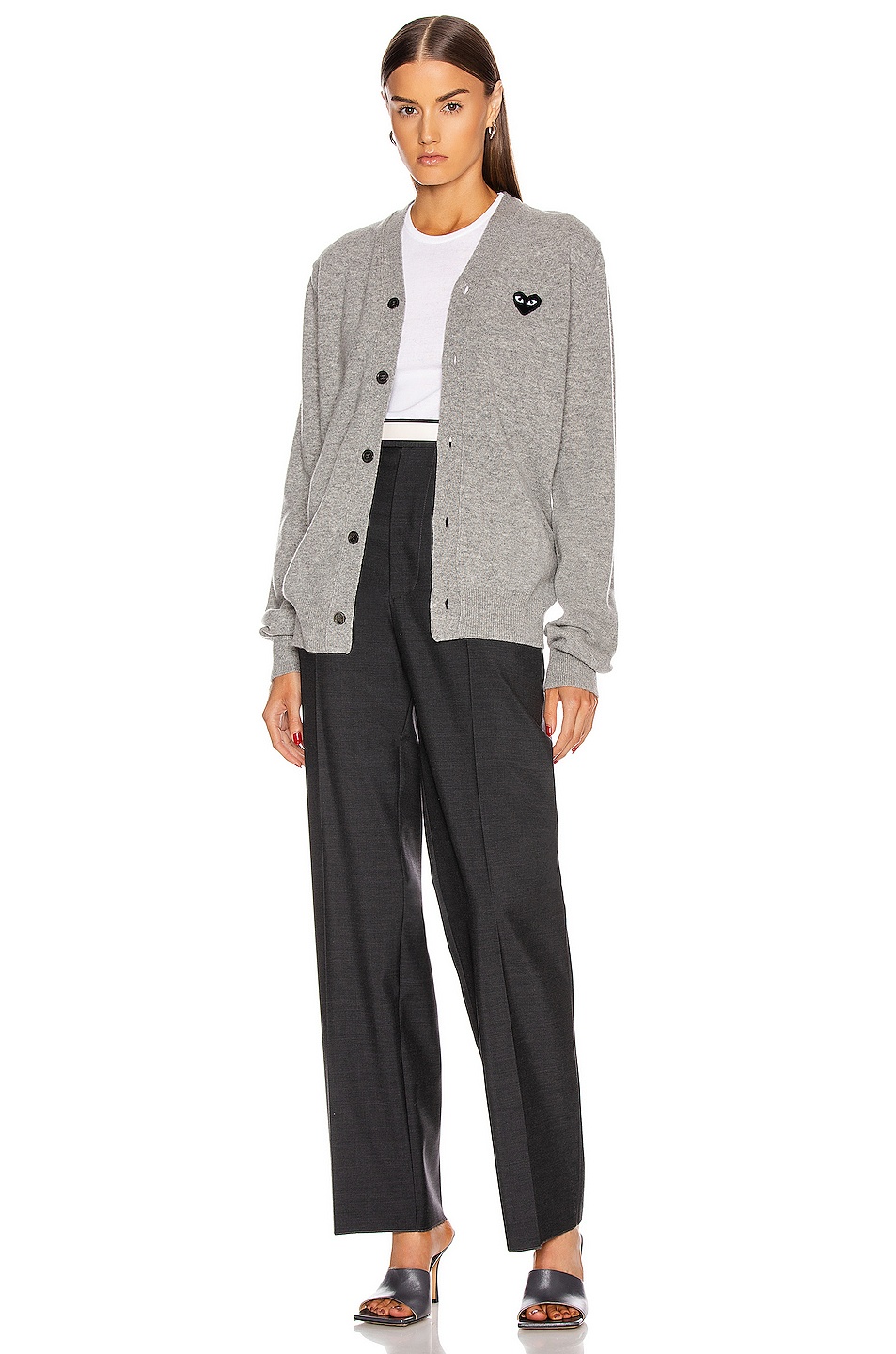 Wool Black Heart Emblem Cardigan - 5