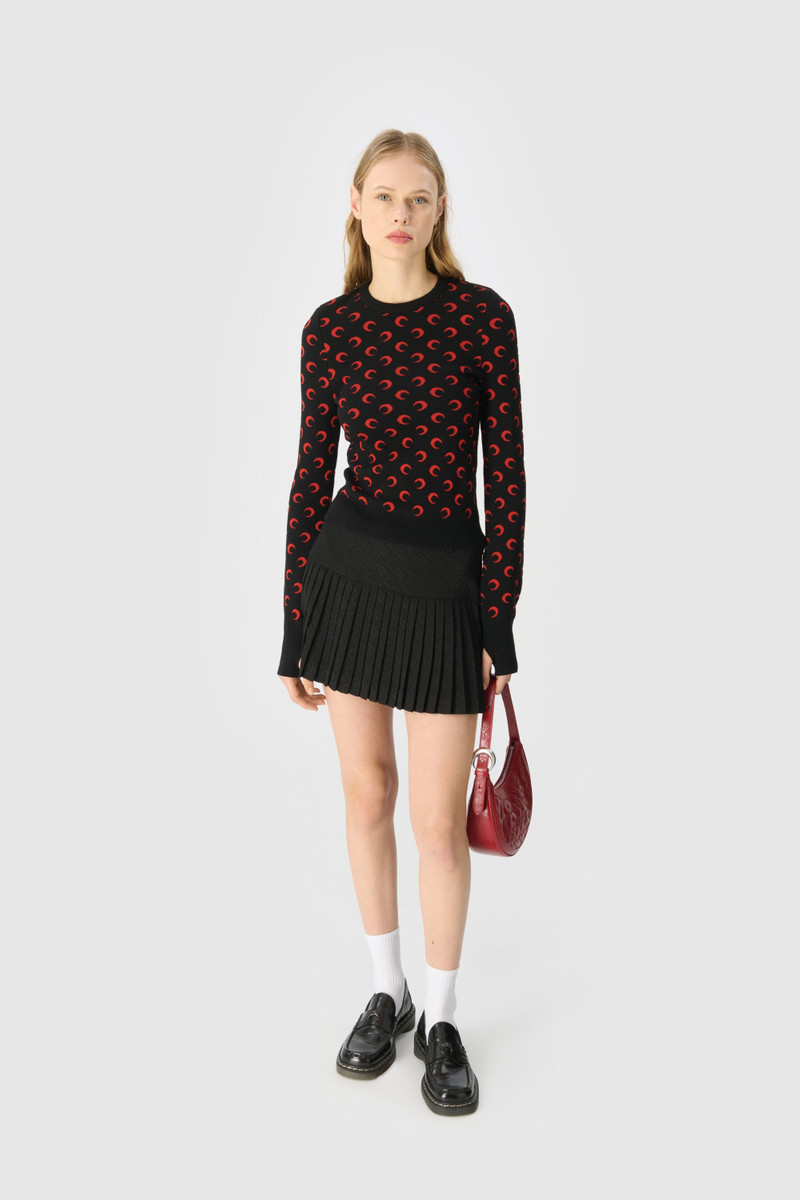 Marine Serre Moon Jacquard Knit Fitted Sweater outlook