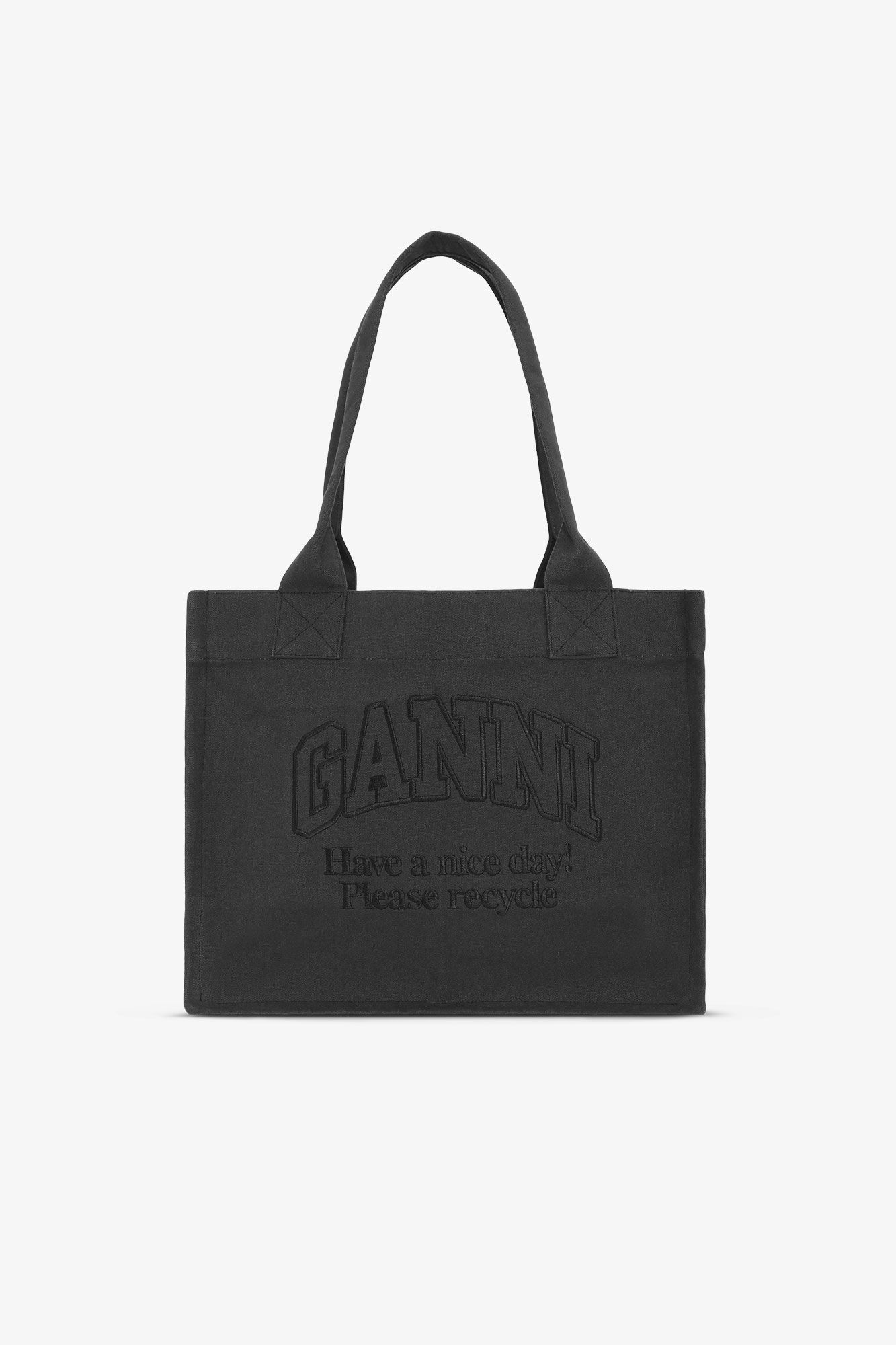 DARK GREY LARGE CANVAS TOTE BAG - 1