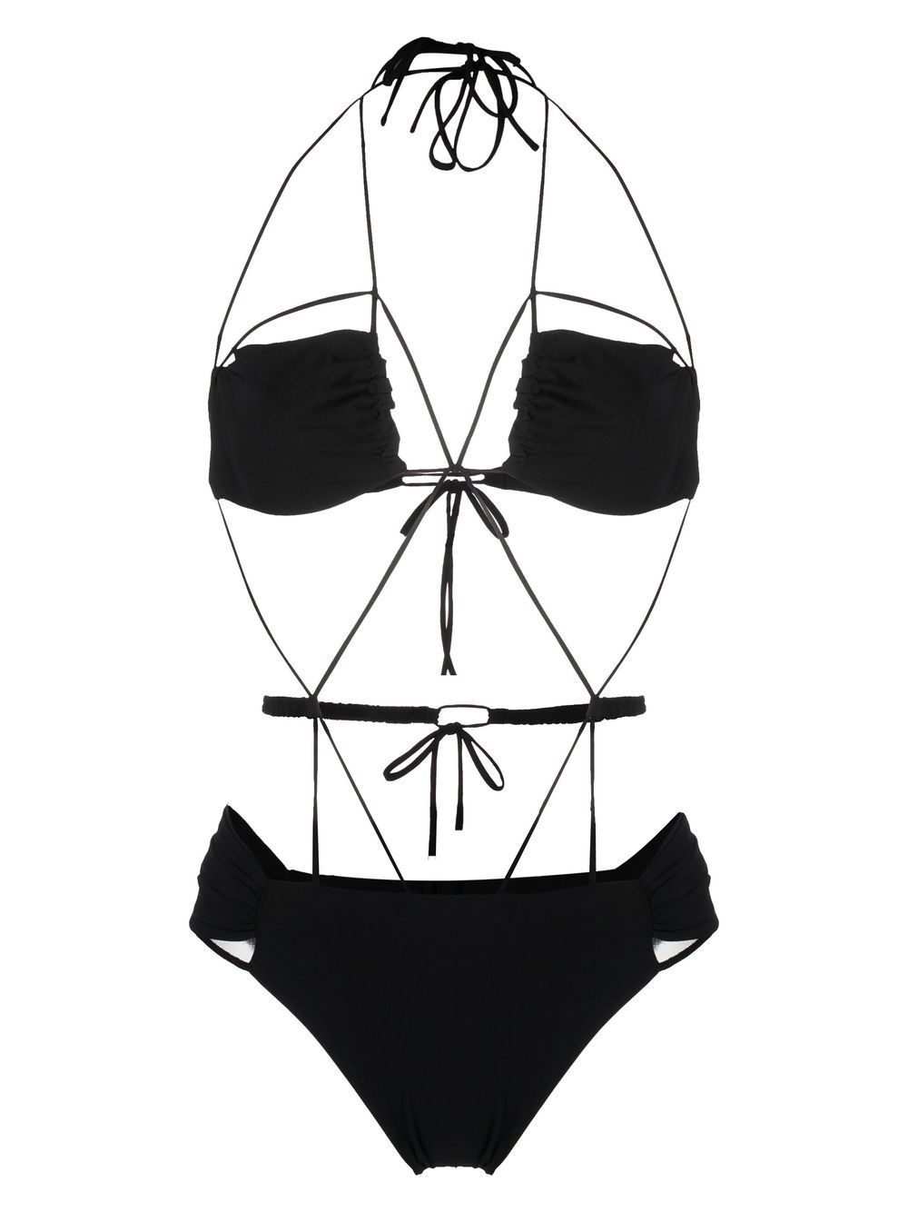 multi-strap design swimsuit - 1