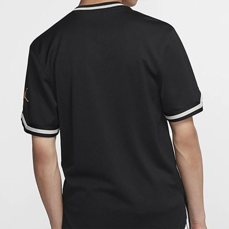 Air Jordan Alphabet Logo Basketball Sports Short Sleeve Black AV0183-010 - 4