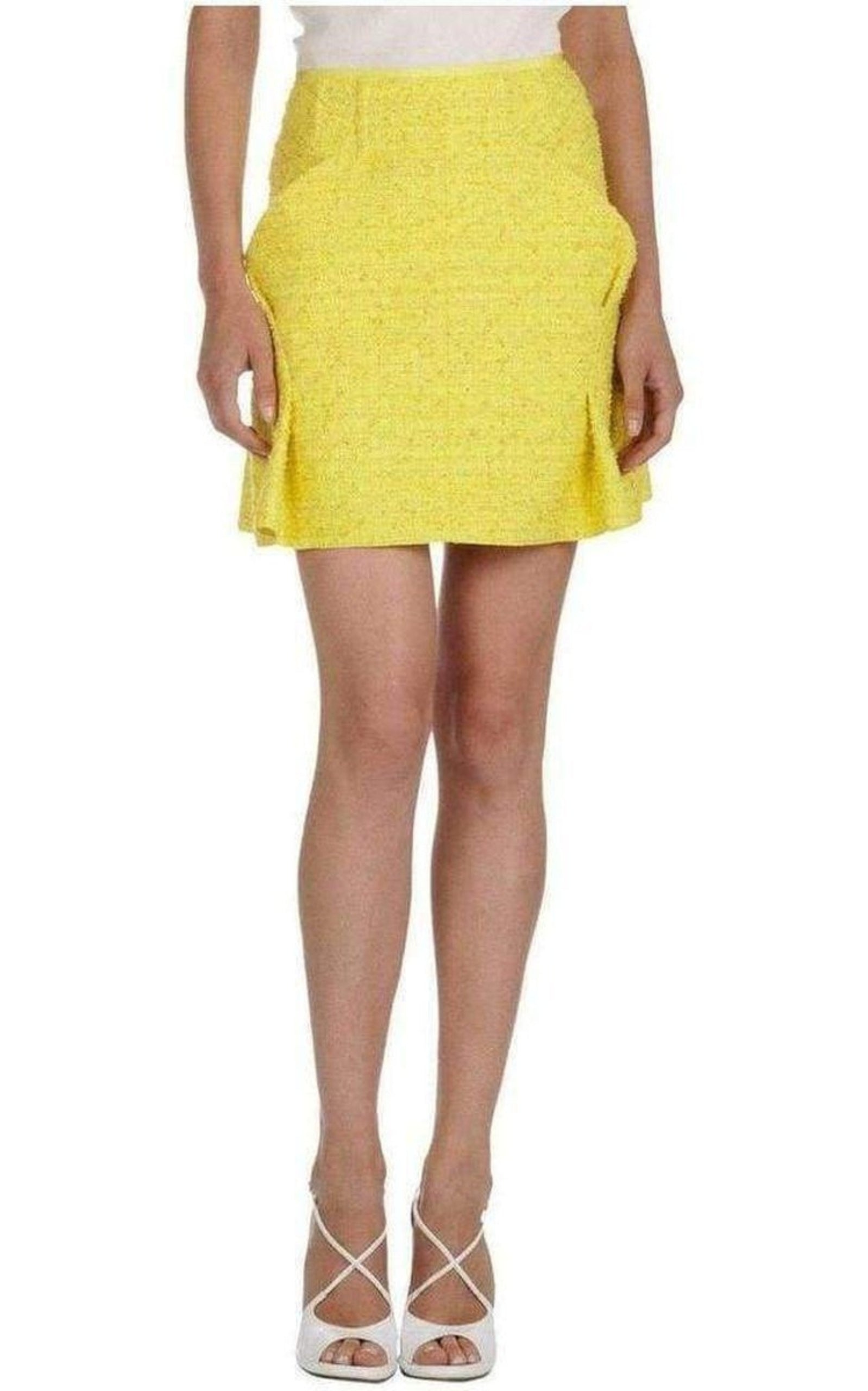 Yellow Tweet Mini Skirt - 6