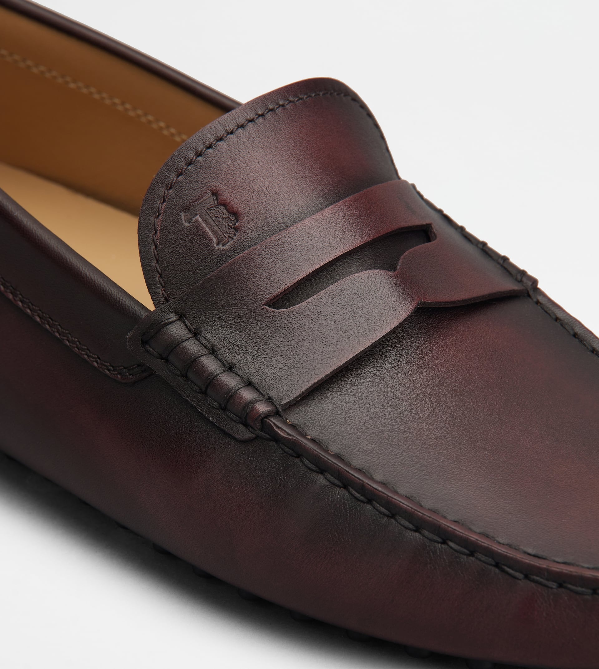GOMMINO DRIVING SHOES IN LEATHER - BURGUNDY - 6