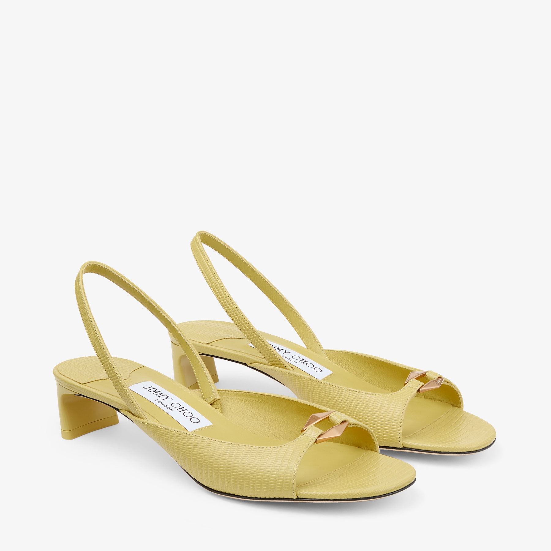 Lev 35
Yellow Lizard Print Leather Sandals - 2