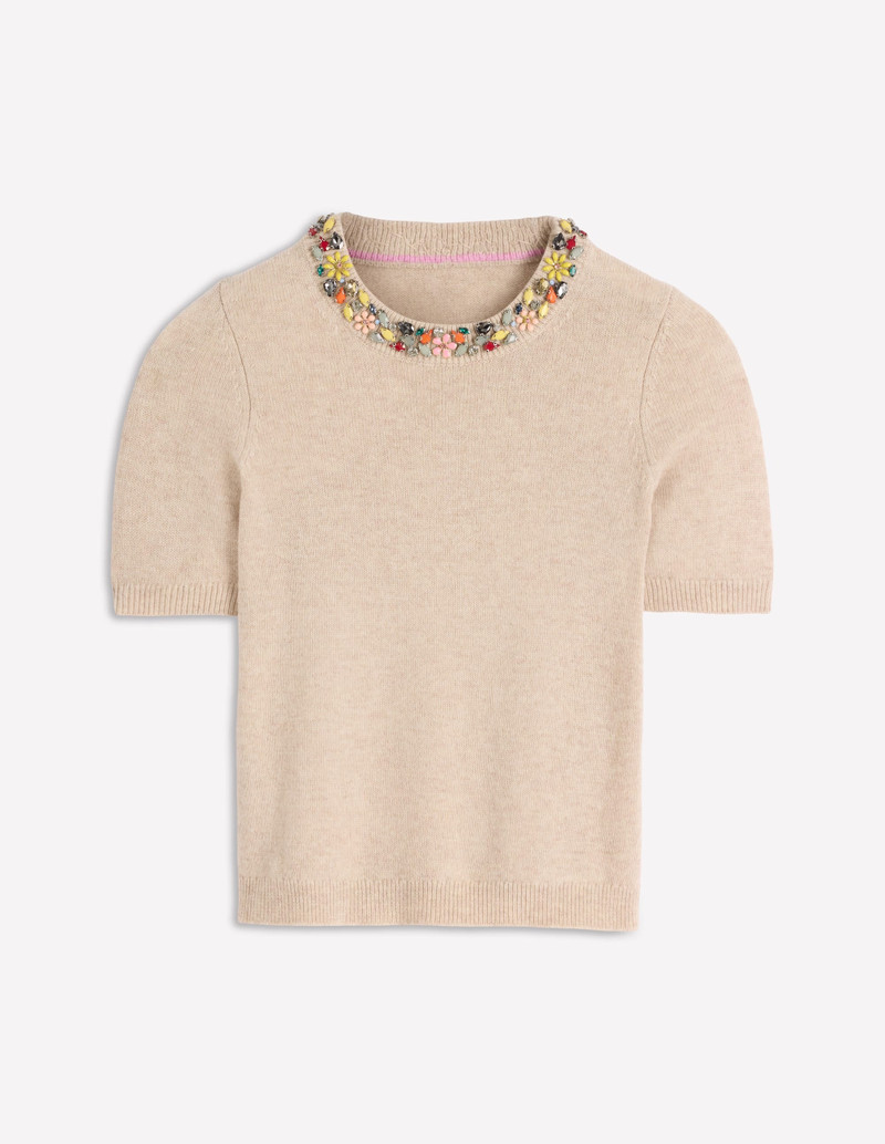 Embellished T-Shirt-Chinchilla Melange 6